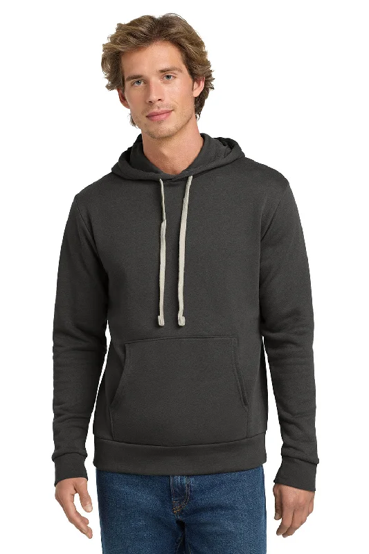 Men's lightweight hoodie-Next Level Mens Fleece Hooded Sweatshirt Hoodie w/ Pouch Pocket - Heavy Metal Grey