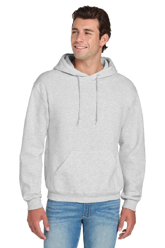 Men's ultra-light hoodie-Jerzees Mens NuBlend Pill Resistant Fleece Hooded Sweatshirt Hoodie w/ Pouch Pocket - Ash Grey