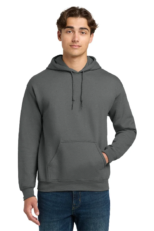 Men's adventure-ready hoodie-Gildan Mens DryBlend Moisture Wicking Hooded Sweatshirt Hoodie w/ Pouch Pocket - Charcoal Grey