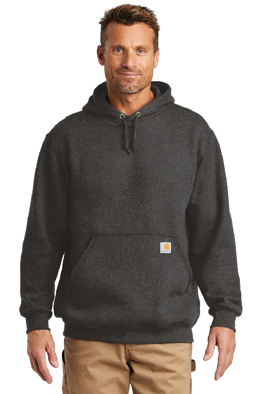 Men's performance hoodie-Carhartt Mens Hooded Sweatshirt Hoodie w/ Pouch Pocket - Heather Carbon Grey