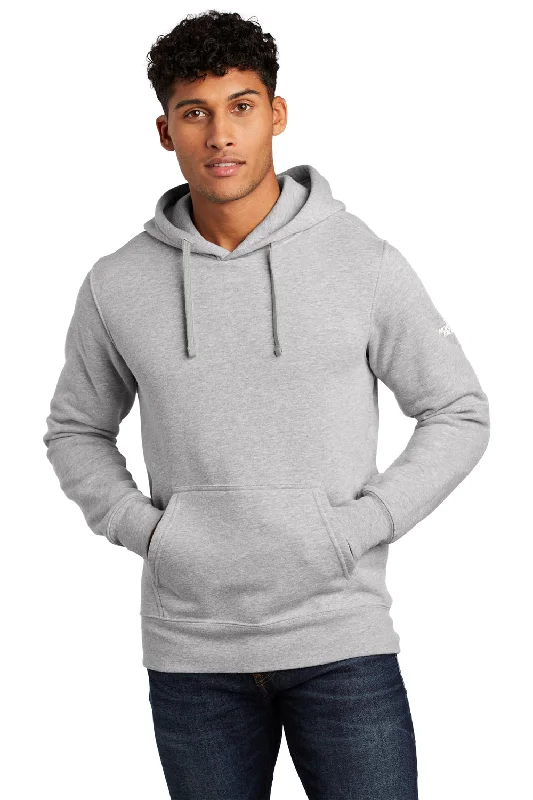 Men's quick-dry hoodie-The North Face Mens Fleece Hooded Sweatshirt Hoodie w/ Pouch Pocket - Heather Light Grey - Closeout