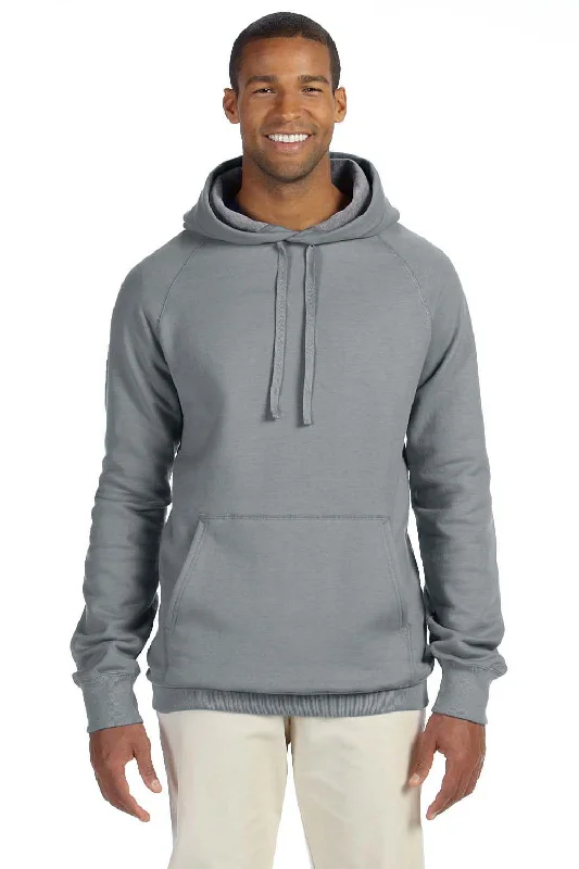 Men's eco-conscious hoodie-Hanes Mens Nano Fleece Hooded Sweatshirt Hoodie w/ Pouch Pocket - Vintage Grey - Closeout