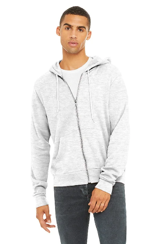 Men's high-stretch hoodie-Bella + Canvas Mens Sponge Fleece Hooded Sweatshirt Hoodie w/ Pouch Pocket - Ash Grey