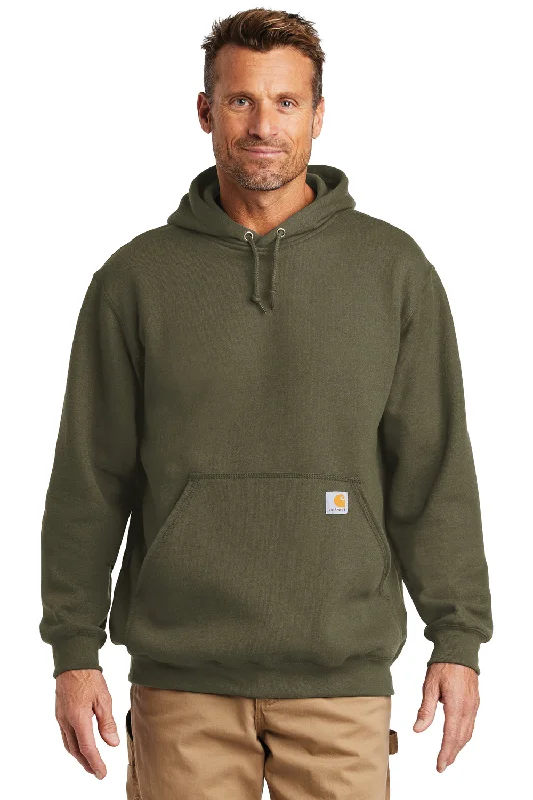 Men's organic hoodie-Carhartt Mens Hooded Sweatshirt Hoodie w/ Pouch Pocket - Moss Green