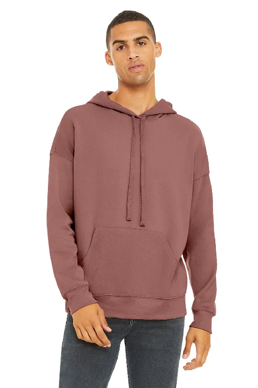 Men's versatile hoodie-Bella + Canvas Mens Sponge Fleece Hooded Sweatshirt Hoodie w/ Pouch Pocket - Mauve