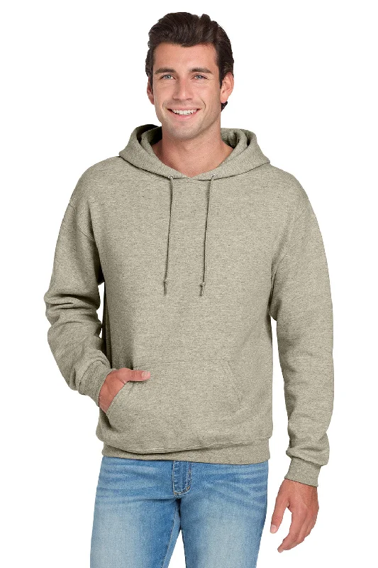 Men's organic hoodie-Jerzees Mens NuBlend Pill Resistant Fleece Hooded Sweatshirt Hoodie w/ Pouch Pocket - Heather Oatmeal