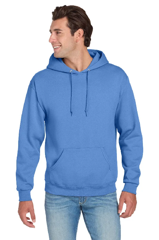 Men's sustainable hoodie-Jerzees Mens NuBlend Pill Resistant Fleece Hooded Sweatshirt Hoodie w/ Pouch Pocket - Columbia Blue