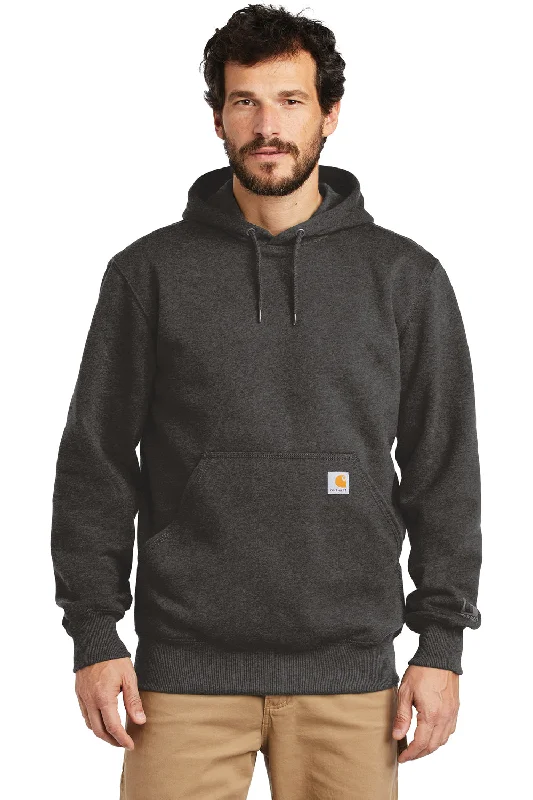 Men's quick-dry hoodie-Carhartt Mens Paxton Rain Defender Water Resistant Hooded Sweatshirt Hoodie w/ Pouch Pocket - Heather Carbon Grey