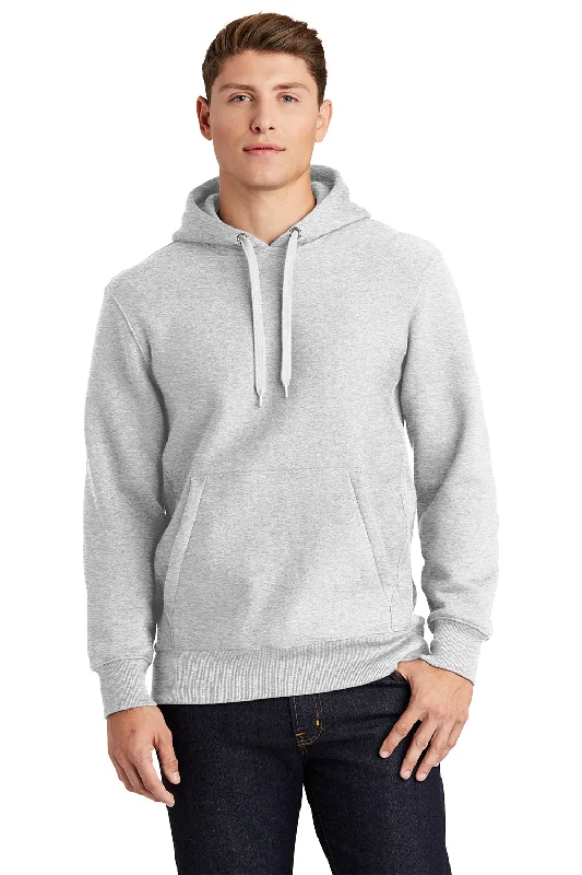 Men's relaxed fit hoodie-Sport-Tek Mens Fleece Hooded Sweatshirt Hoodie w/ Pouch Pocket - Black