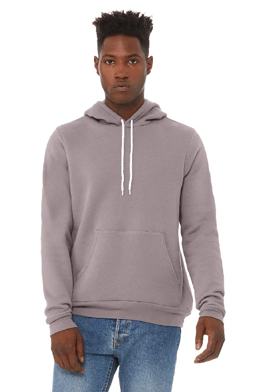 Men's organic hoodie-Bella + Canvas Mens Sponge Fleece Hooded Sweatshirt Hoodie w/ Pouch Pocket - Storm Grey