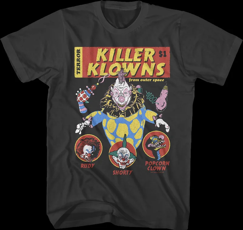 Men's retro-inspired t-shirt-Comic Book Cover Killer Klowns From Outer Space T-Shirt