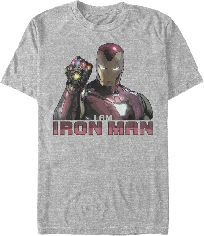 Men's eco-friendly bamboo t-shirt-Iron Man Infinity Gauntlet Marvel Comics T-Shirt