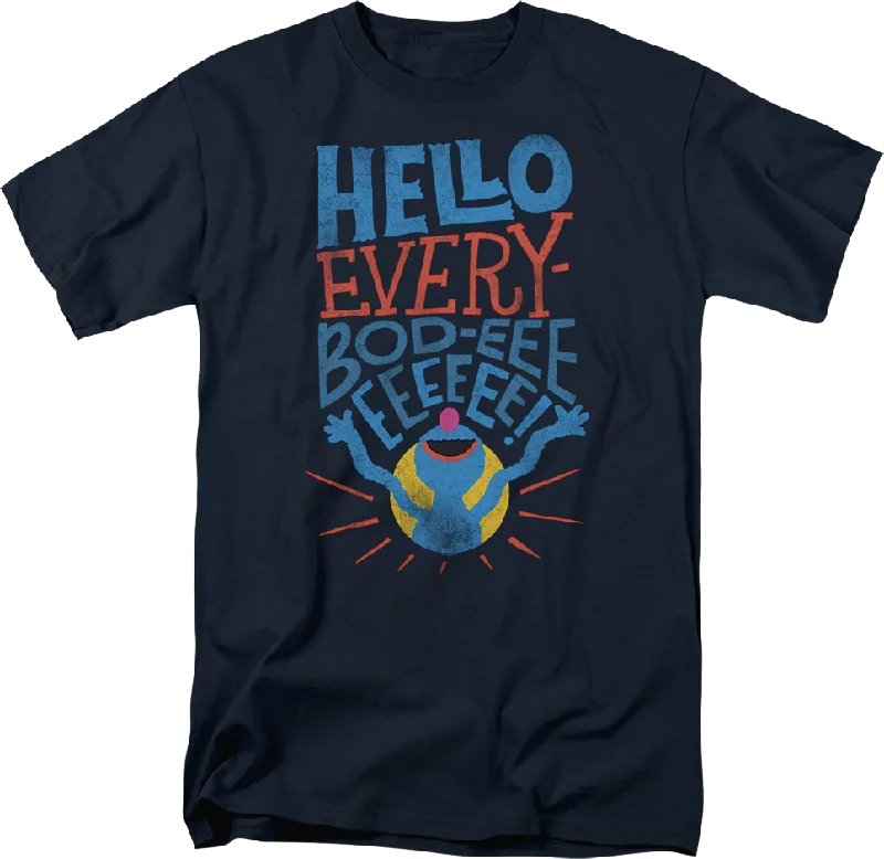 Men's athletic performance t-shirt-Grover Hello Sesame Street T-Shirt