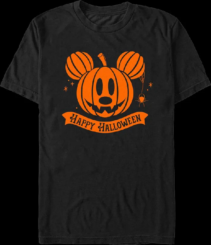 Men's breathable workout t-shirt-Mickey Mouse Halloween Jack-o'-Lantern Disney T-Shirt