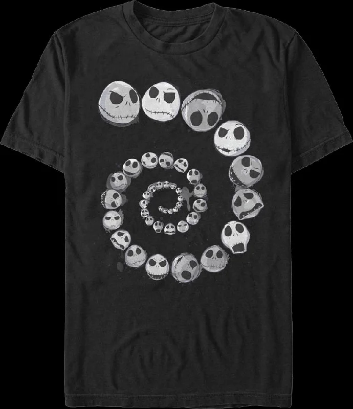 Men's vintage wash t-shirt-Spiraling Skellington Nightmare Before Christmas T-Shirt