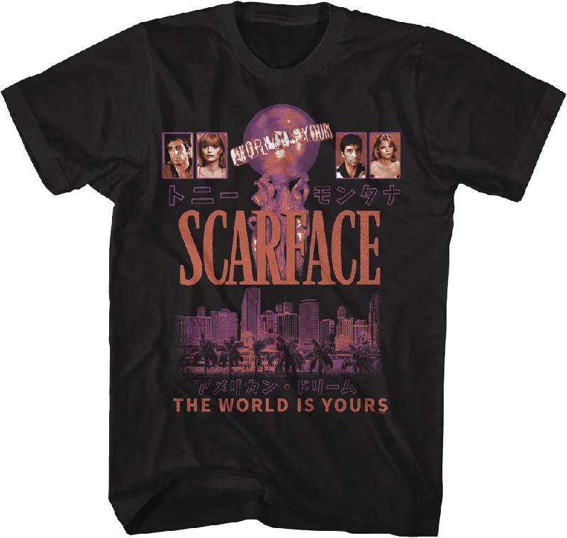 Men's quick-dry sports t-shirt-Tony Montana & Elvira Hancock The World Is Yours Scarface T-Shirt