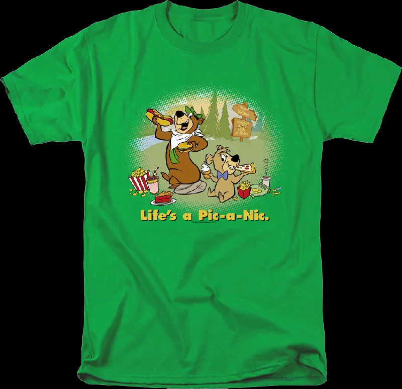 Men's fashion-forward t-shirt-Life's A Pic-A-Nic Yogi Bear T-Shirt