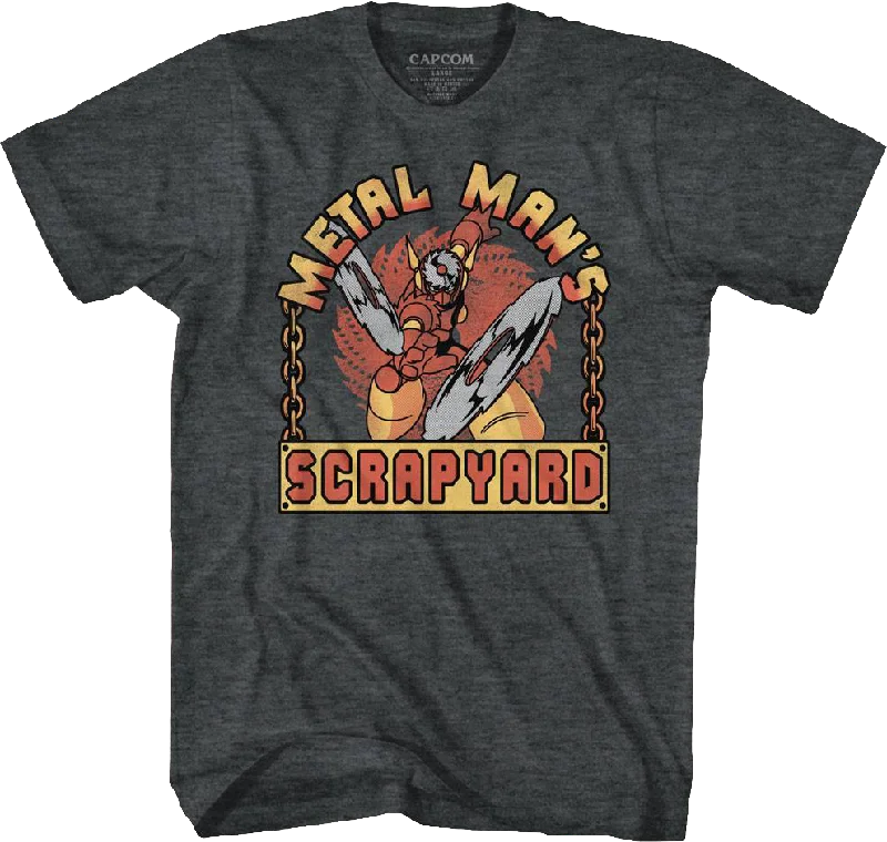 Men's relaxed fit t-shirt-Metal Man's Scrapyard Mega Man T-Shirt