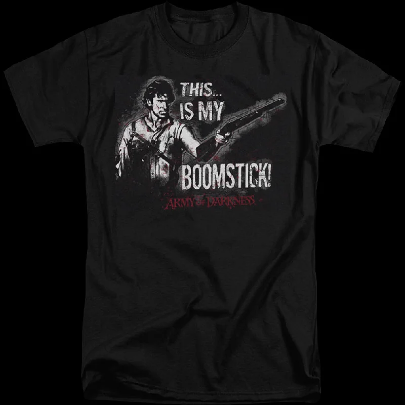 Men's graphic print t-shirt-Ash's Boomstick Army of Darkness T-Shirt