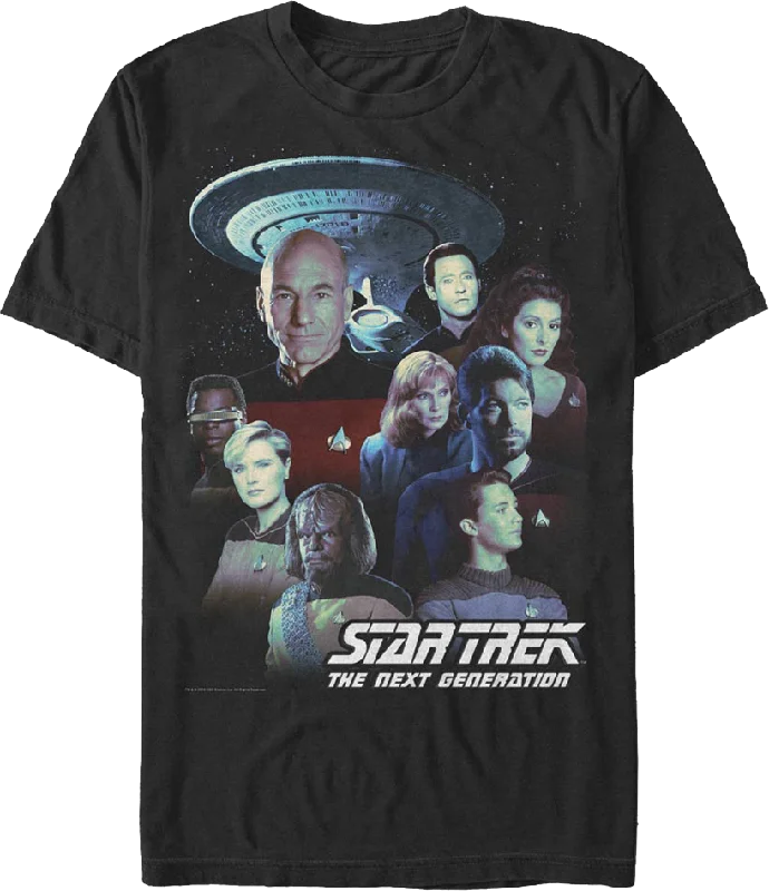 Men's high-performance t-shirt-Cast Collage Star Trek The Next Generation T-Shirt