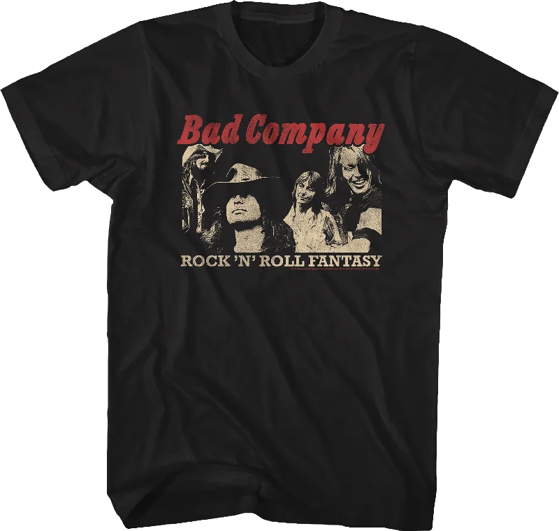 Men's distressed t-shirt-Rock 'N' Roll Fantasy The Very Best Of Bad Company T-Shirt