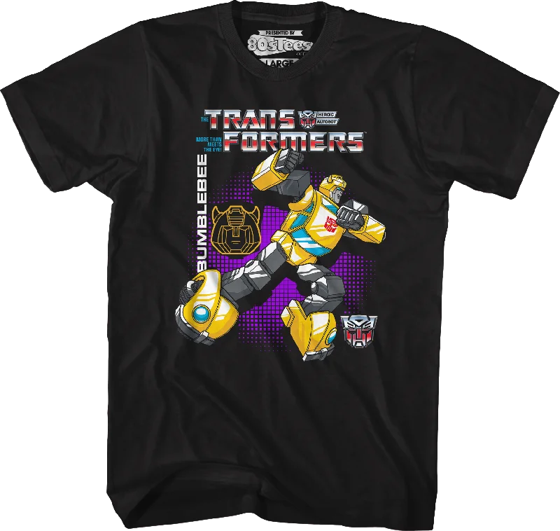 Men's distressed t-shirt-Bumblebee Fight Pose Transformers T-Shirt