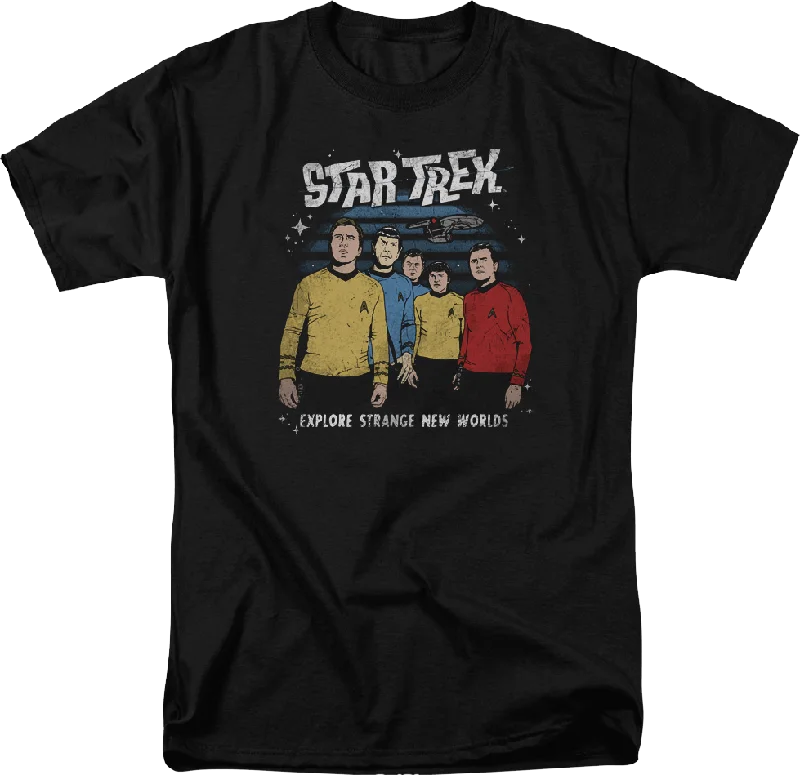 Men's silky-soft t-shirt-Vintage Explore Strange New Worlds Star Trek T-Shirt