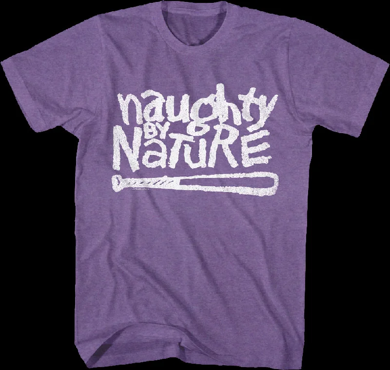 Men's breathable workout t-shirt-Purple Logo Naughty By Nature T-Shirt