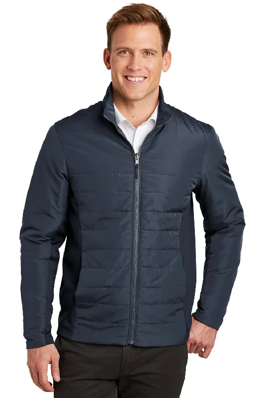 Men's functional windbreaker-Port Authority Mens Collective Wind & Water Resistant Full Zip Jacket - River Navy Blue