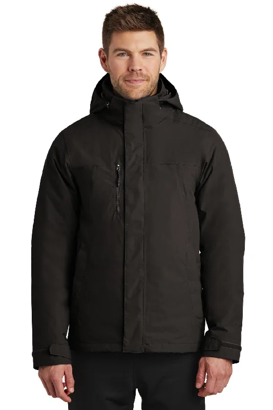 Men's antibacterial raincoat-The North Face Mens Traverse Triclimate 3-in-1 Waterproof Full Zip Hooded Jacket - Black - Closeout