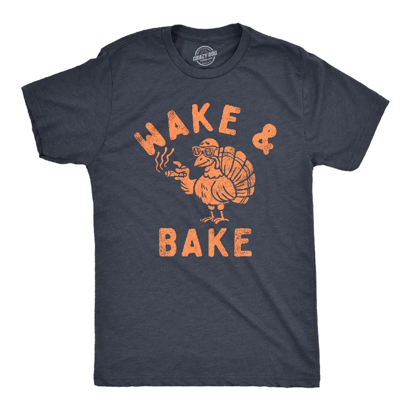 Men's eco-friendly bamboo t-shirt-Wake And Bake Turkey Men's T Shirt