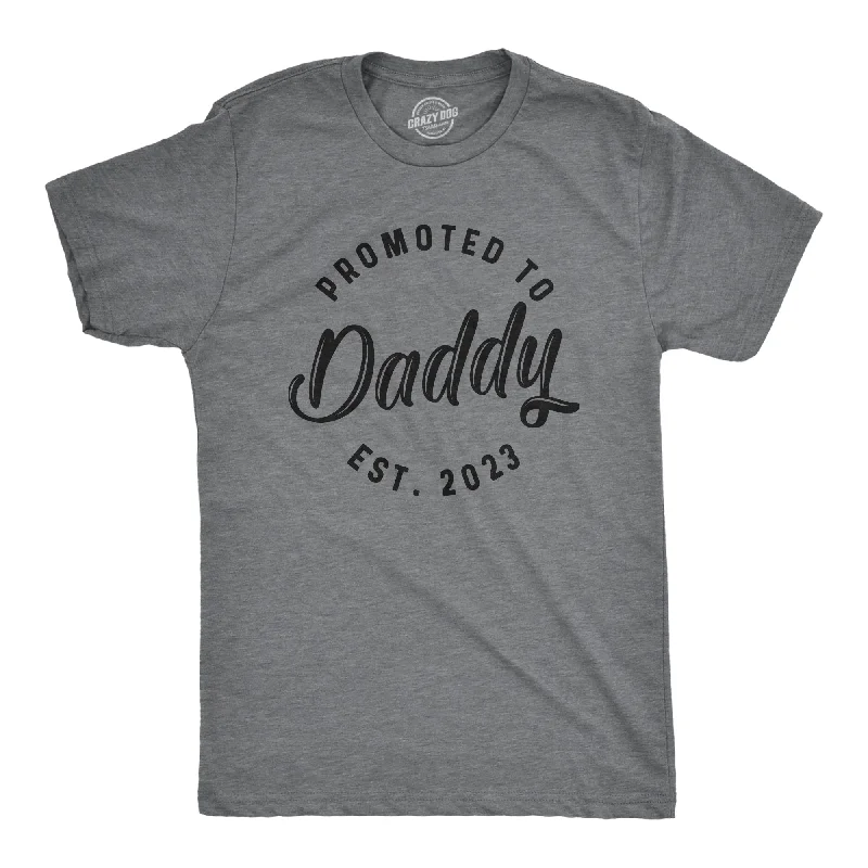 Men's moisture-control t-shirt-Promoted To Daddy Est. 20XX Men's T Shirt