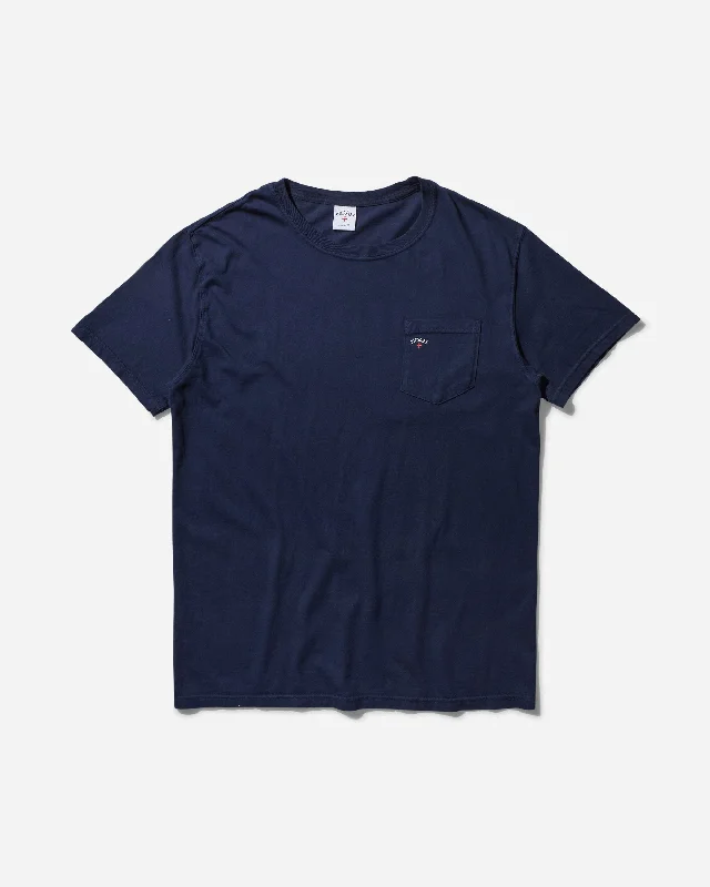 Men's wrinkle-resistant t-shirt-Men's Core Logo Pocket T-Shirt Navy