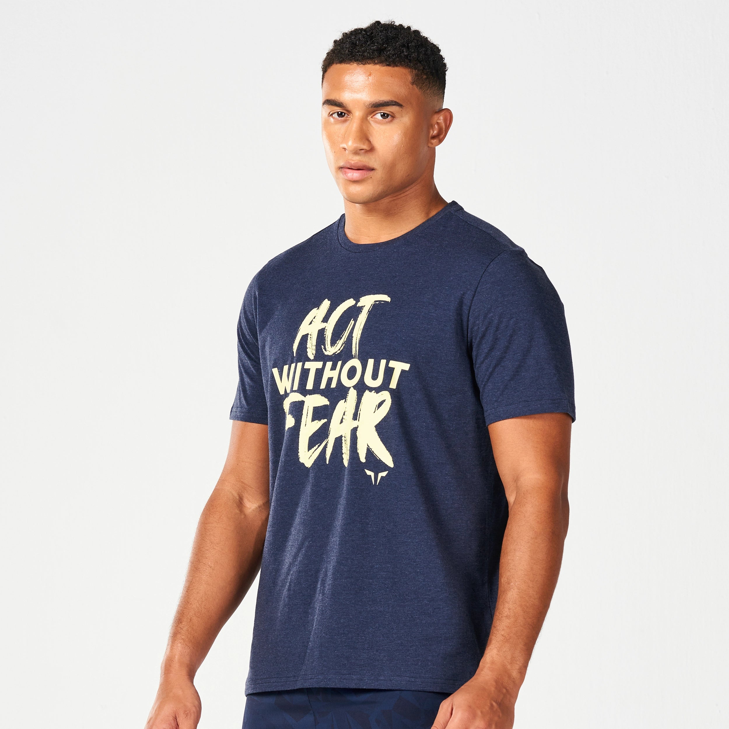 Men's high-performance t-shirt-Core Belief Tee V2 - Navy Marl