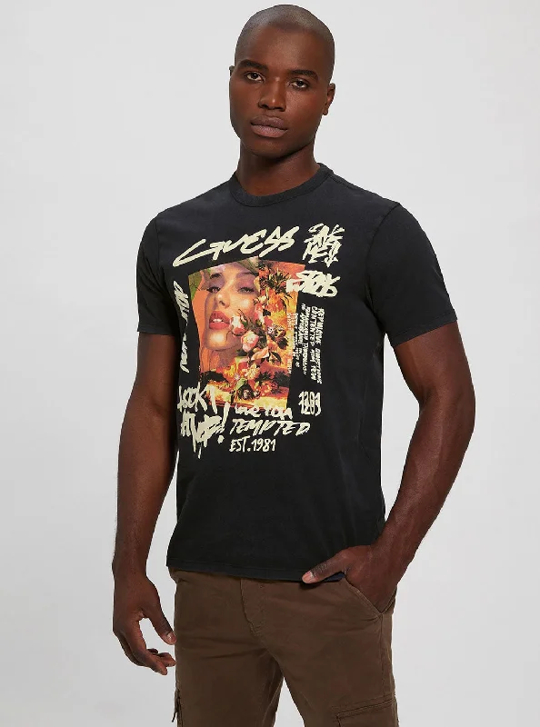 Men's distressed t-shirt-Black Allure Graphic T-Shirt