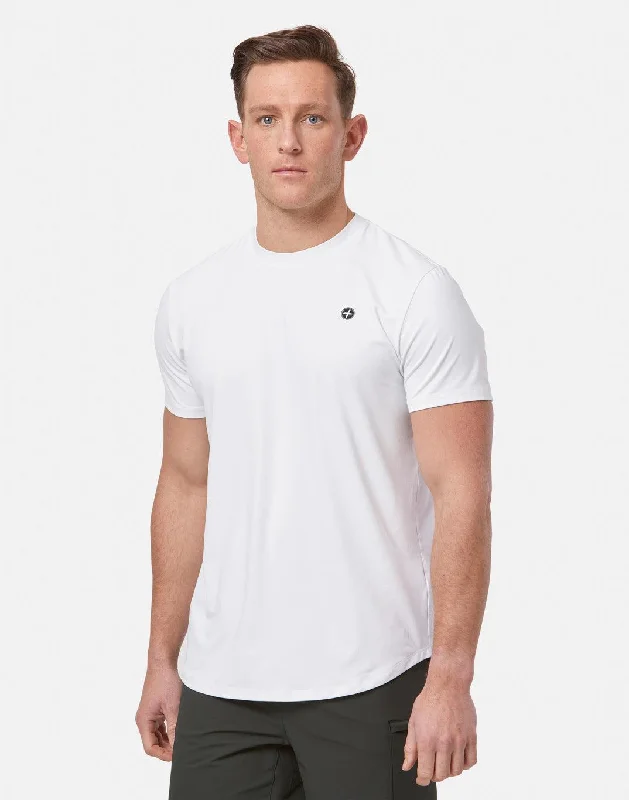 Men's breathable workout t-shirt-Coffee Tee in Ultra White