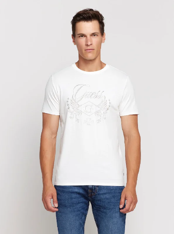 Men's moisture-control t-shirt-Eco White Wing Crest T-Shirt