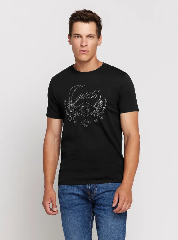 Men's vintage wash t-shirt-Eco Black Short Sleeve T-Shirt