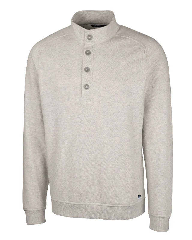 Men's hunting sweatshirt-Cutter & Buck Saturday Cotton Blend Mens Mock Pullover Sweatshirt