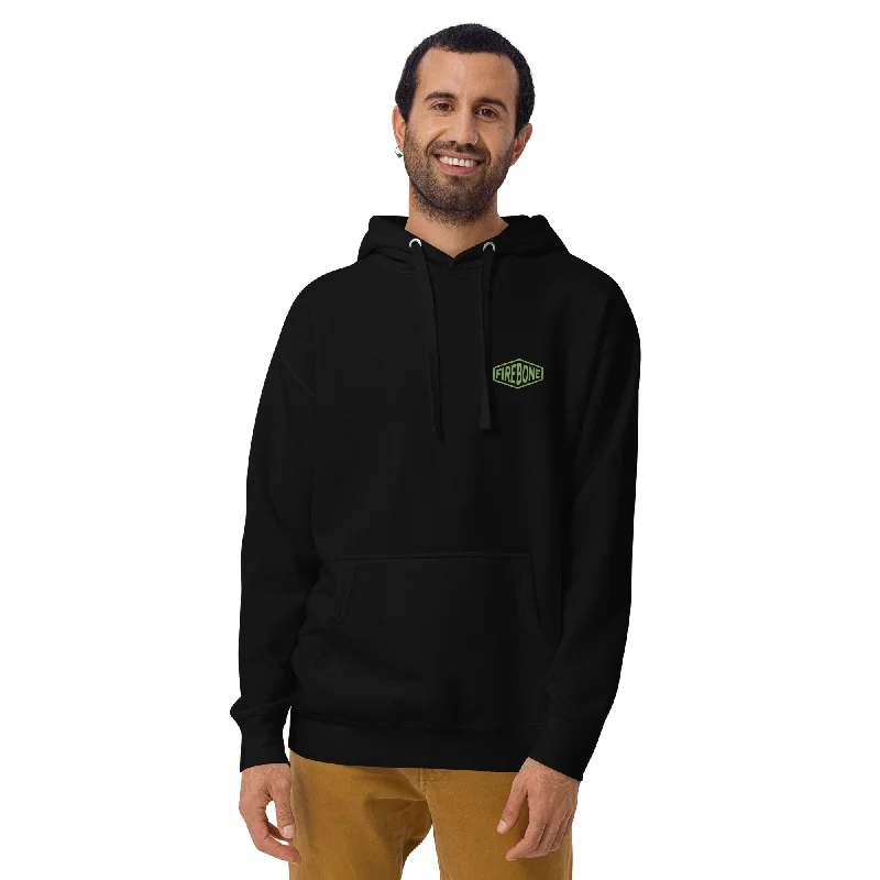 Men's quick-dry hoodie-No Time To Hate - Green on black hoodie