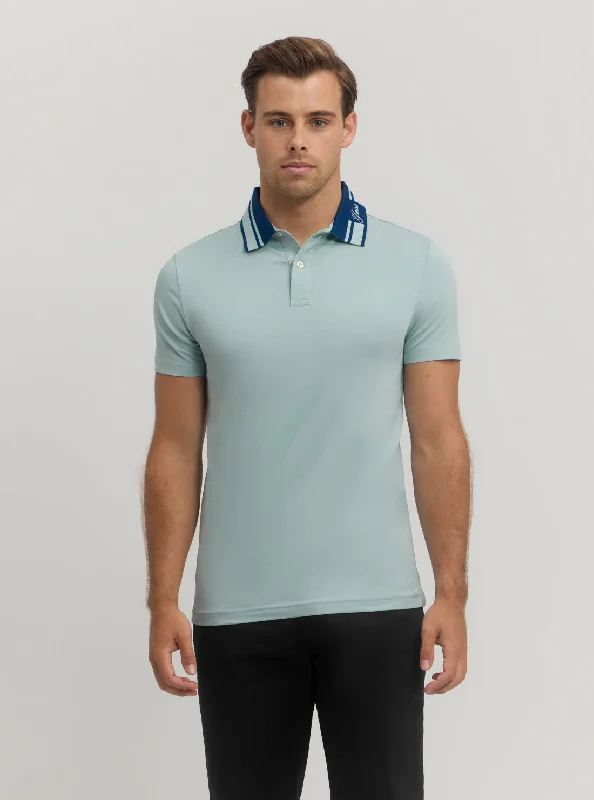 Men's fashion-forward t-shirt-Light Blue Nolan Short Sleeve Polo T-Shirt