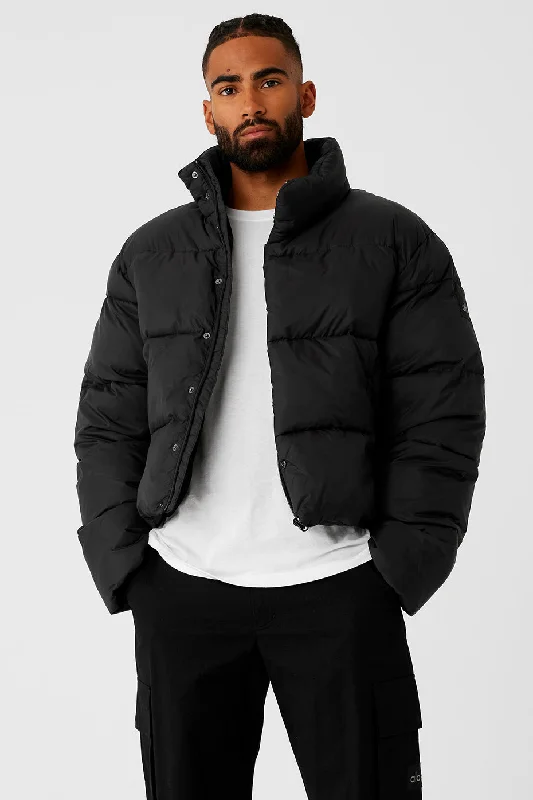 Men's adaptive casual jacket-Platinum Puffer - Black