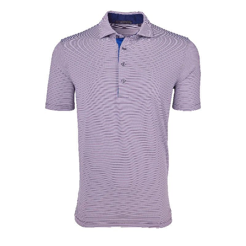 Men's ultra-comfortable dress polo shirt-Saranac Polo (Hyacinth/arctic)