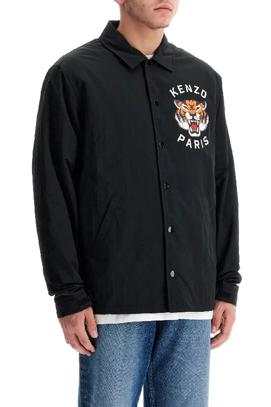 Men's eco-conscious field jacket-Kenzo Lucky Tiger Nylon Overshirt