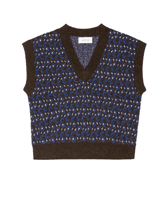 Men's modern knit-The Sweater Vest. -- Driftwood Paisley