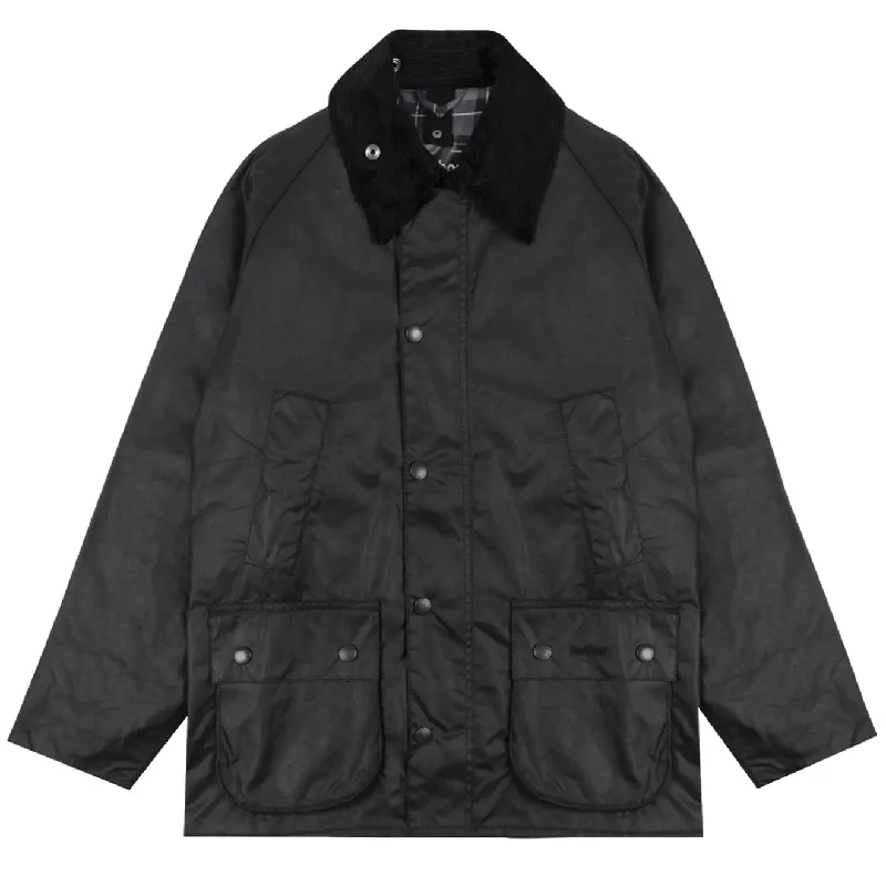 Men's tech-inspired bomber-Barbour Bedale Wax Jacket Black