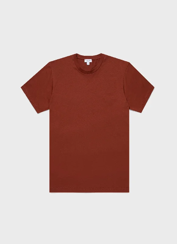 Men's seamless t-shirt-Men's Riviera Midweight T-shirt in Dark Clay