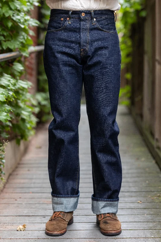 Men's sustainable gym pants-Indigofera x Franklin & Poe 8th Anniversary Kirk - 18oz Shiroyama Selvedge Denim