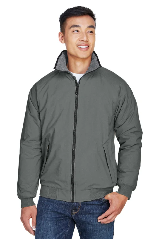 Men's fashionable bomber jacket-Devon & Jones Mens Classic Full Zip Jacket - Graphite Grey - Closeout