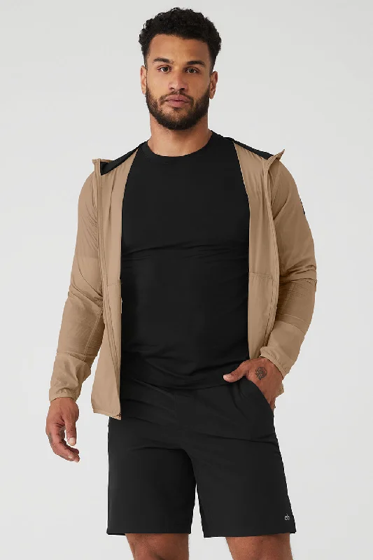 Men's organic cotton jacket-Repeat Running Jacket - Gravel